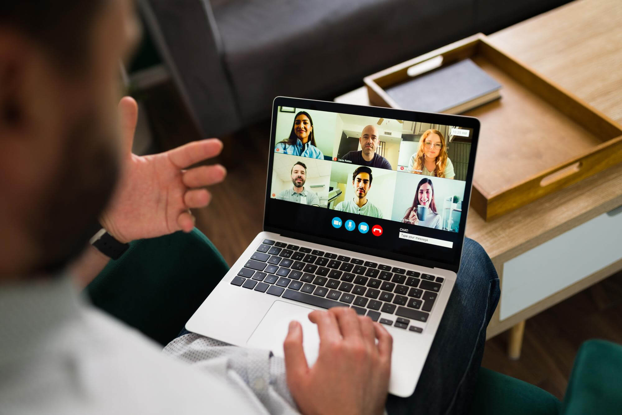 Investor on a video call reviewing an offering