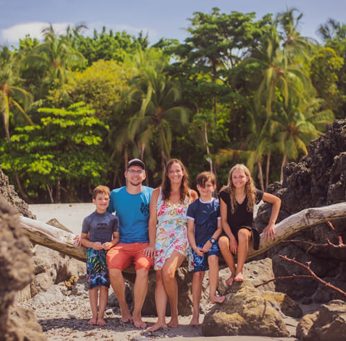Family on the beach